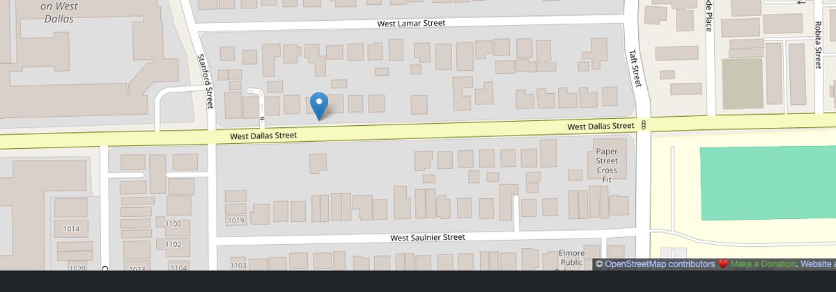 Map showing The Refined Co at 1976 West Dallas Street, Houston, TX